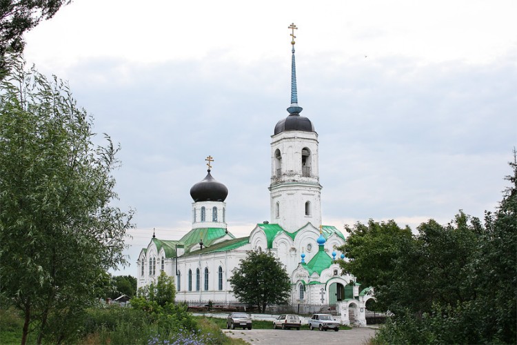 Старые Котлицы. Церковь Николая Чудотворца. общий вид в ландшафте