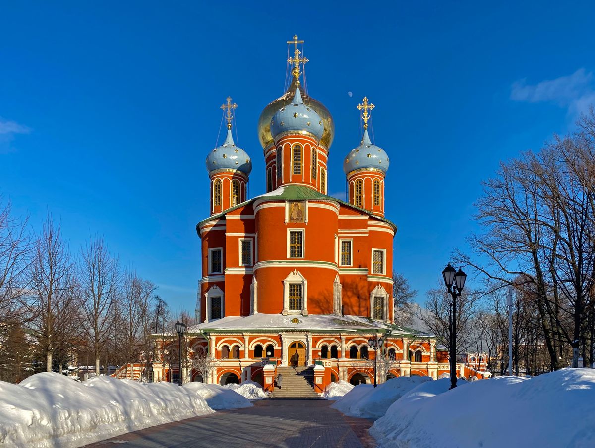 Вид с запада, фасады. Донской монастырь.  Большой собор Донской иконы Божией Матери, Донской (Южный административный округ (ЮАО), г. Москва)