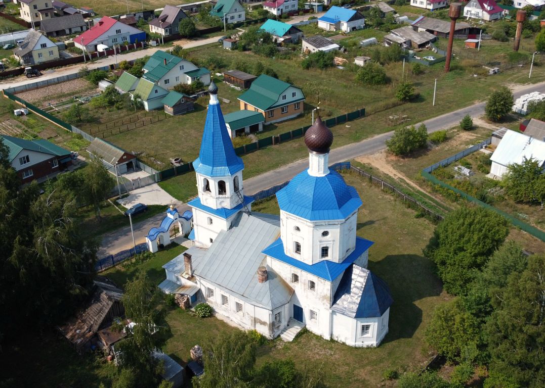 Церковь Покрова Пресвятой Богородицы, Ельцы (Киржачский район, Владимирская область). общий вид в ландшафте