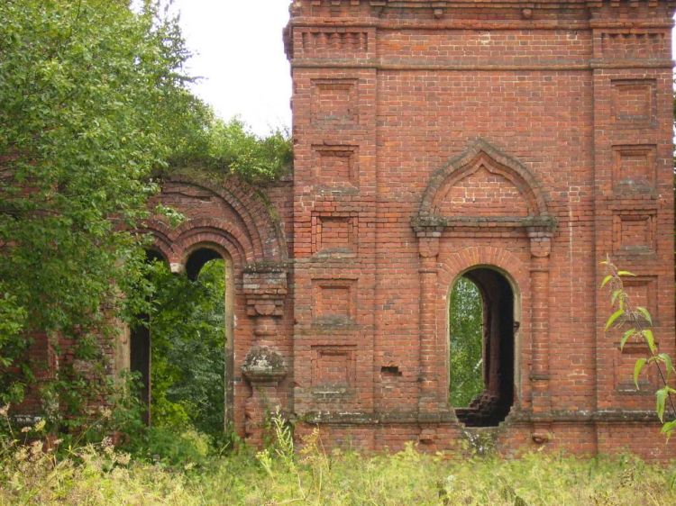 Церковь Вознесения Господня, Большая Каменка (Калуга, город, Калужская область). архитектурные детали, Нижний  ярус  колокольни.  Северная  сторона