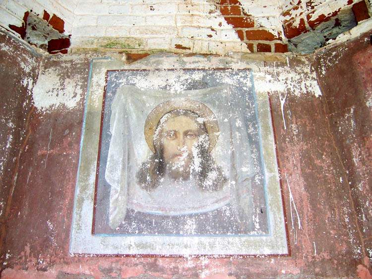 Церковь Николая Чудотворца, Деревеньки (Родниковский район, Ивановская область). интерьер и убранство, Роспись над входом из колокольни в трапезную
