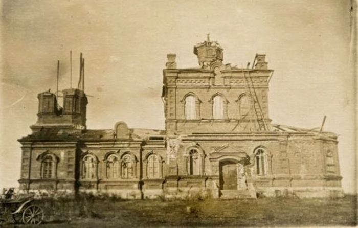 Церковь Вознесения Господня, Полуево, урочище (Починковский район, Смоленская область). архивная фотография, Фото 1943 г. ГКМФ. Смоленский государственный музей-заповедник