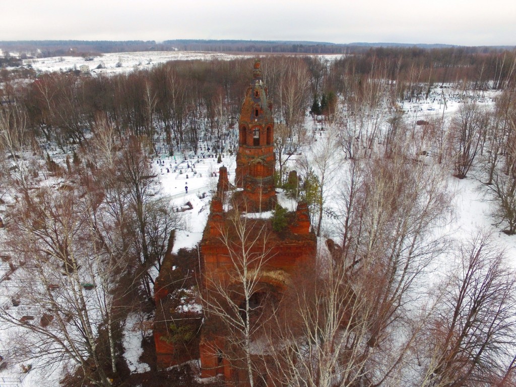 Церковь Вознесения Господня, Большая Каменка (Калуга, город, Калужская область). общий вид в ландшафте, Вид с востока, фото с квадрокоптера