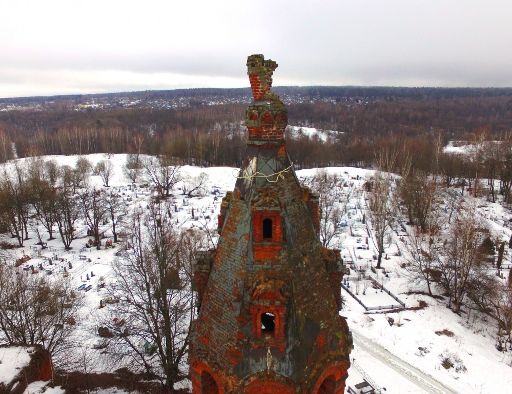 Церковь Вознесения Господня, Большая Каменка (Калуга, город, Калужская область). архитектурные детали, Завершение колокольни храма, фото с квадрокоптера