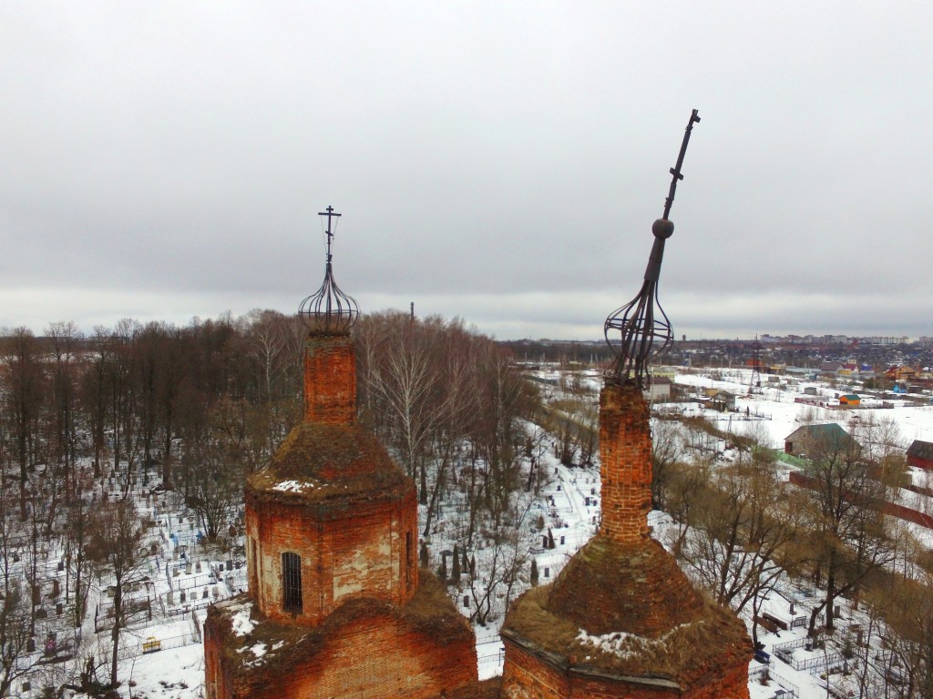 Церковь Георгия Победоносца на Поляне, Галкино (Калуга, город, Калужская область). архитектурные детали, Завершение храма, фото с квадрокоптера