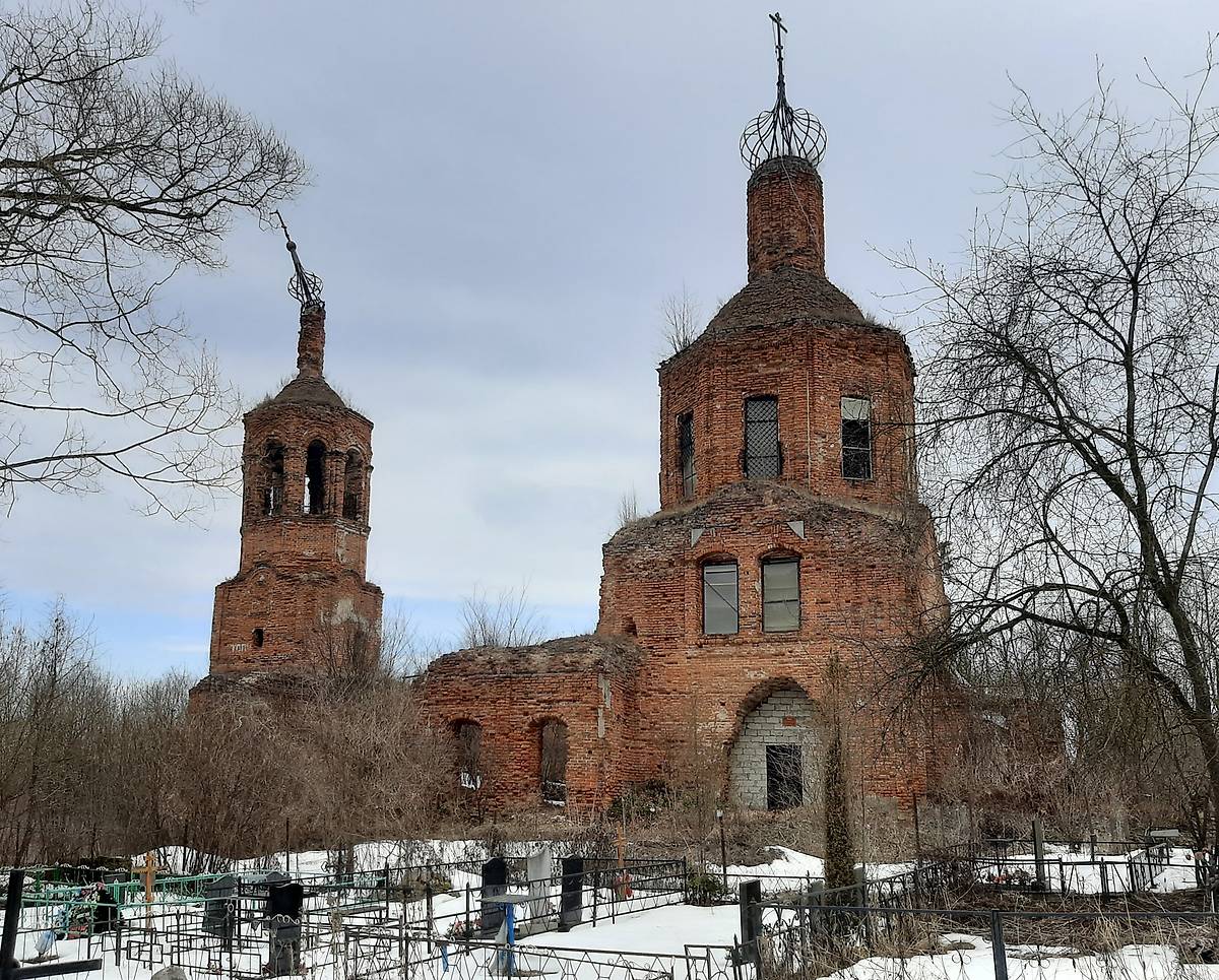Южный фасад, фасады. Церковь Георгия Победоносца на Поляне, Галкино (Калуга, город, Калужская область)