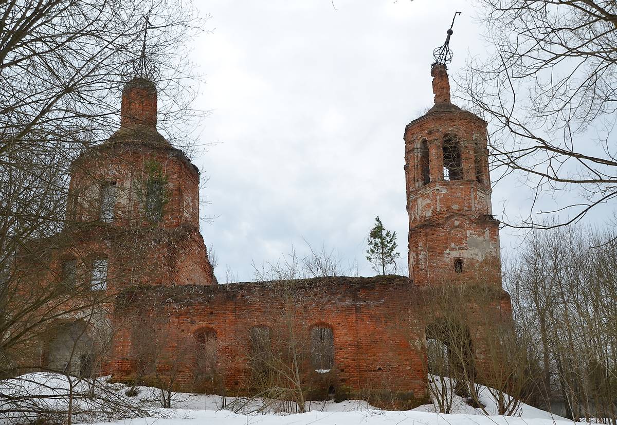 Северный фасад, фасады. Церковь Георгия Победоносца на Поляне, Галкино (Калуга, город, Калужская область)