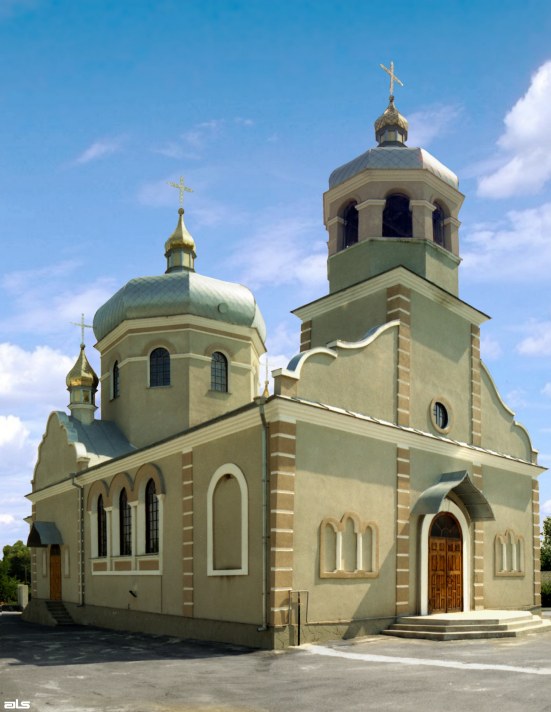 Церковь Воскресения Христова, Коломак (Богодуховский район, Украина, Харьковская область). общий вид в ландшафте