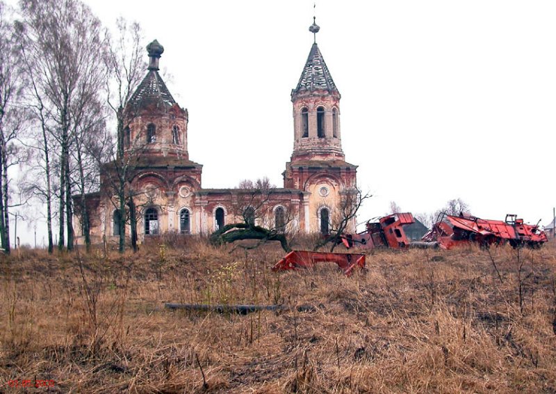 Церковь Троицы Живоначальной, Заборовье (Калининский район, Тверская область). общий вид в ландшафте