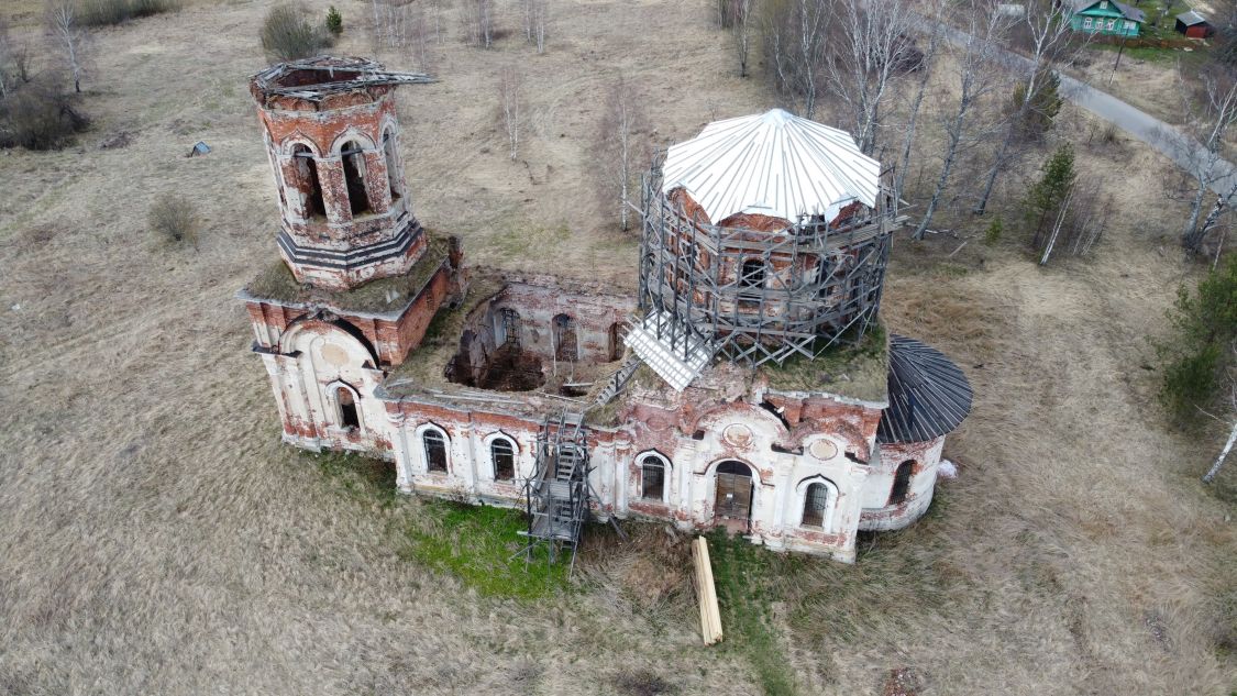 Церковь Троицы Живоначальной, Заборовье (Калининский район, Тверская область). общий вид в ландшафте