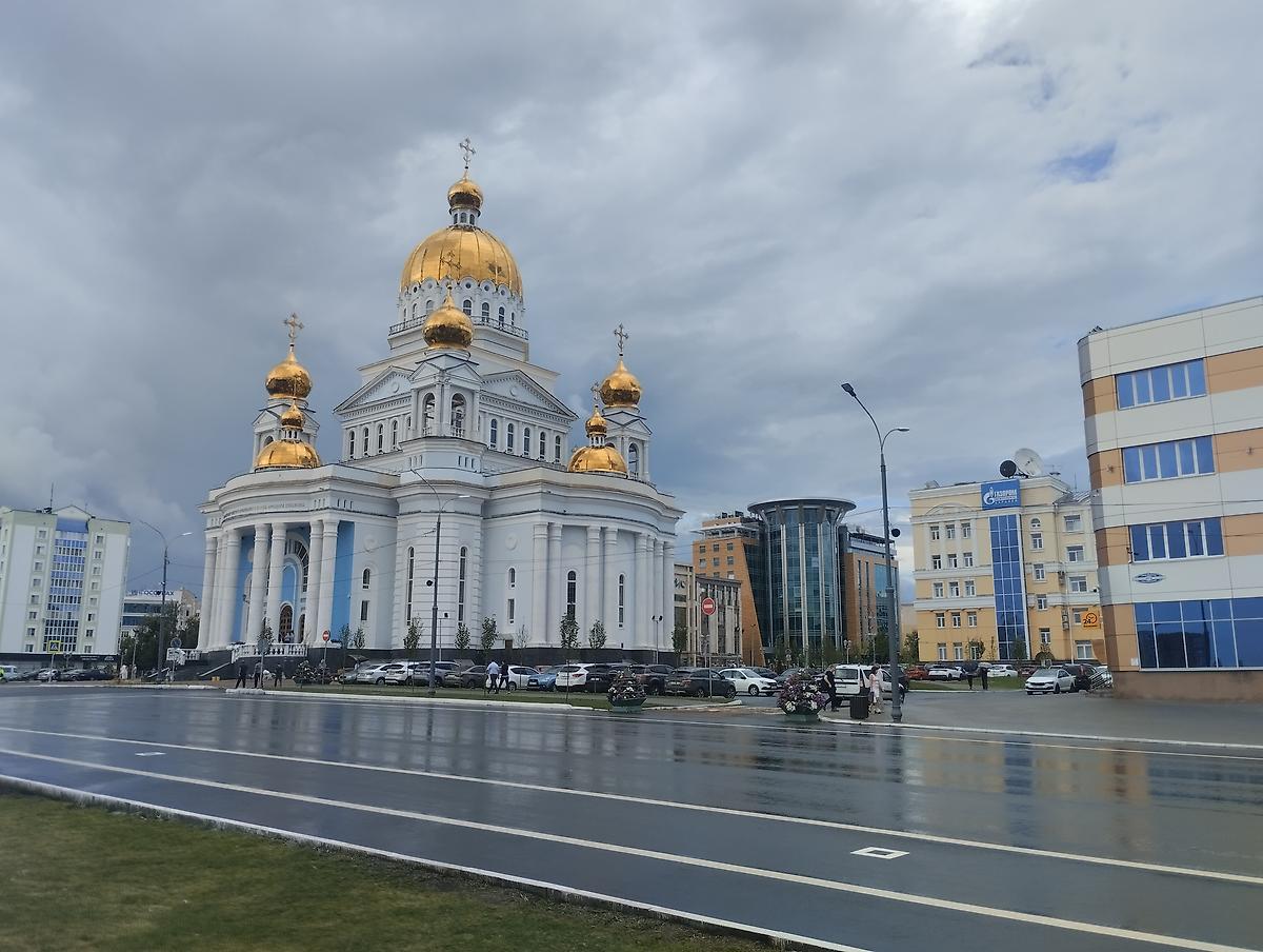 общий вид в ландшафте. Кафедральный собор Феодора Ушакова, Саранск (Саранск, город, Республика Мордовия)