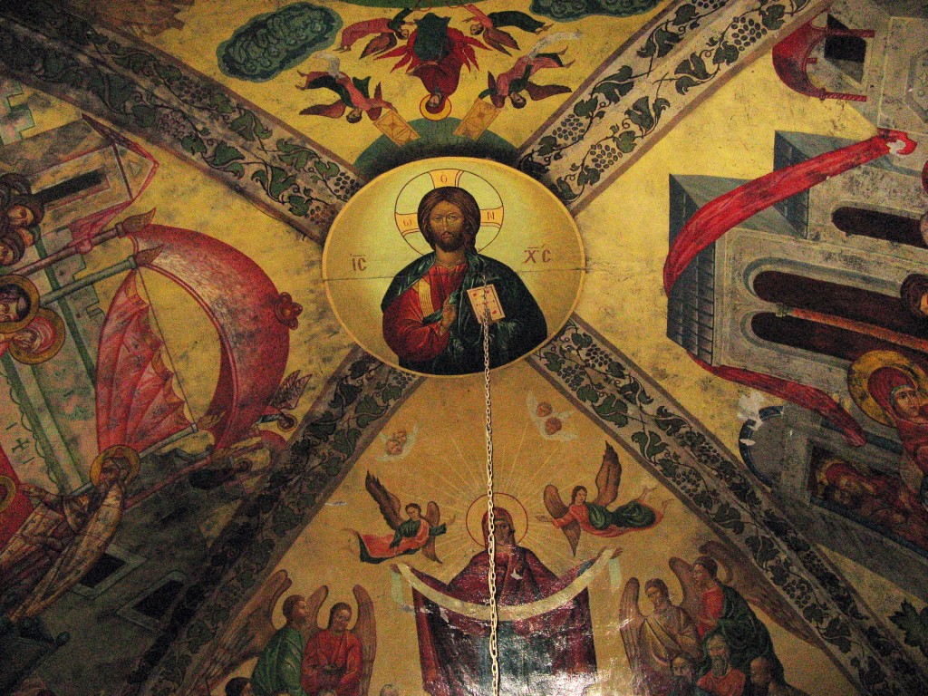 Церковь Успения Пресвятой Богородицы (Николая Чудотворца), Саранск (Саранск, город, Республика Мордовия). интерьер и убранство, Центральная часть фресок купола главного объема храма