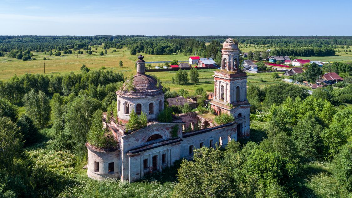 Церковь Рождества Христова, Рождество (Рамешковский район, Тверская область). общий вид в ландшафте