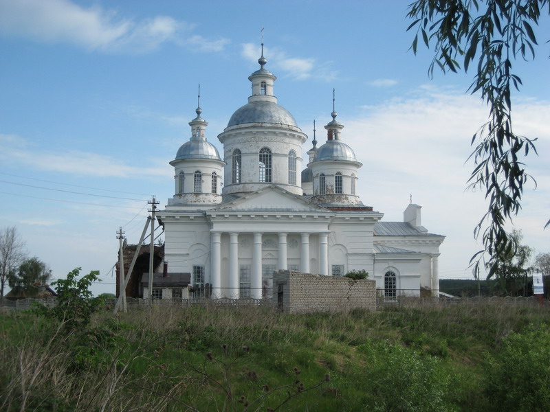 Новый Усад. Церковь Троицы Живоначальной. фасады, Вид с юга