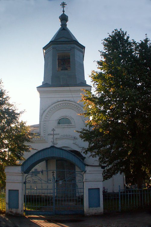 Церковь Успения Пресвятой Богородицы, Курицко (Новгородский район, Новгородская область). фасады, Вид с запада. Колокольня
