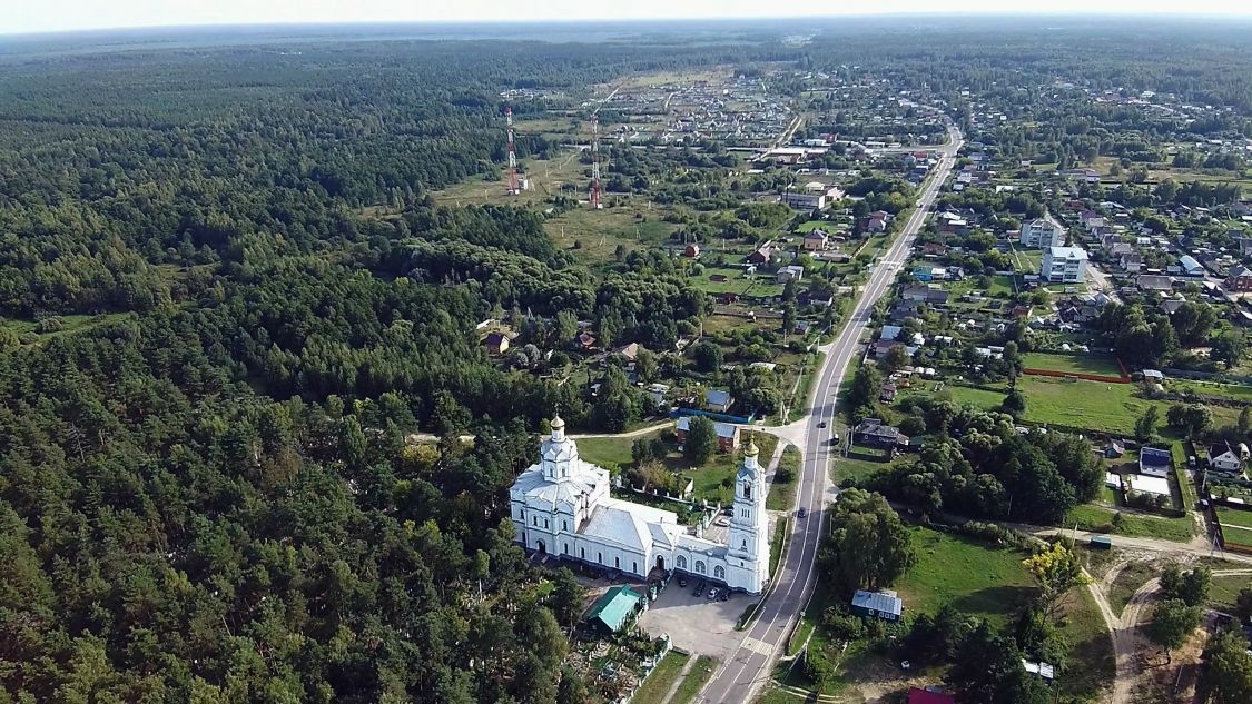 Церковь Покрова Пресвятой Богородицы, Власово (Шатурский городской округ и г. Рошаль, Московская область). общий вид в ландшафте