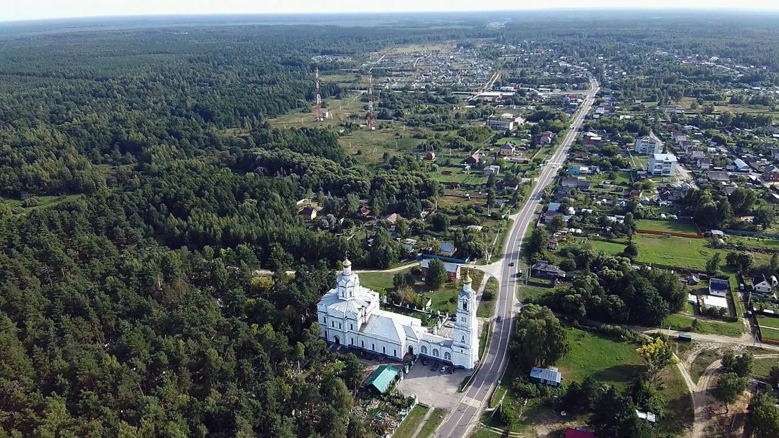 Власово. Церковь Покрова Пресвятой Богородицы. общий вид в ландшафте