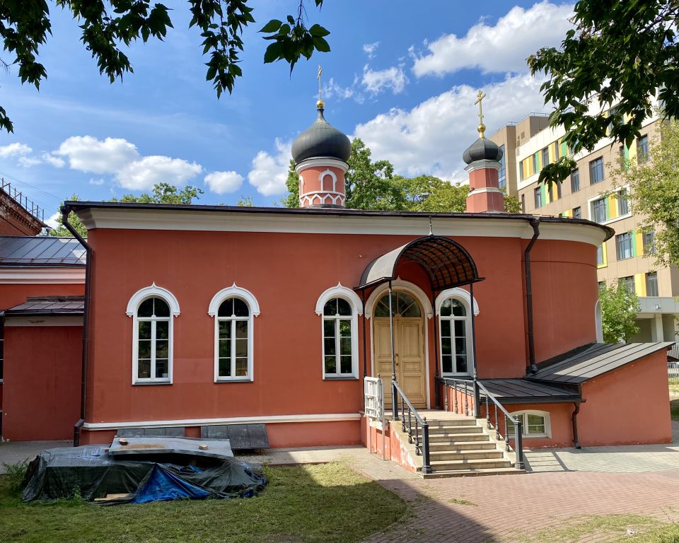 Церковь Троицы Живоначальной при бывшей Черкасской богадельне, Беговой (Северный административный округ (САО), г. Москва). фасады, Вид с ЮВ