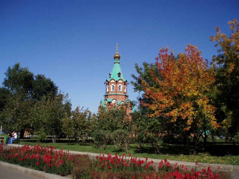 Церковь-памятник Николая Чудотворца, Красноярск (Красноярск, город, Красноярский край). общий вид в ландшафте
