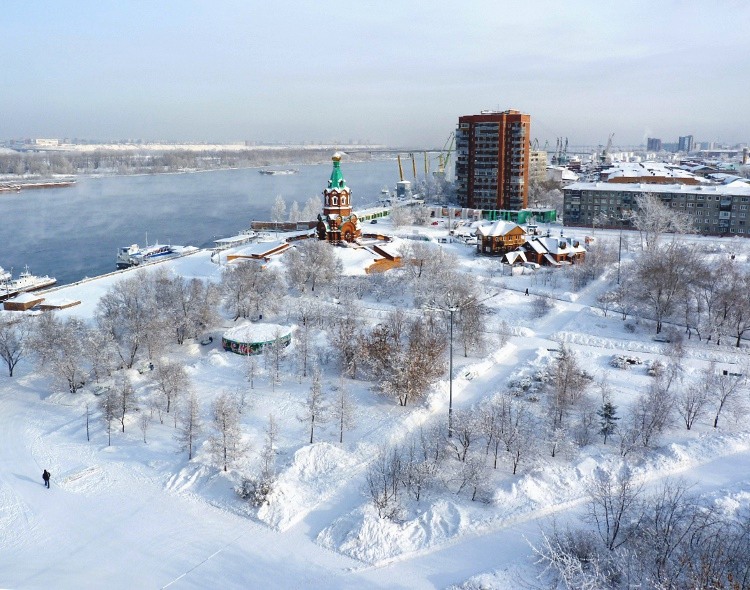 Церковь-памятник Николая Чудотворца, Красноярск (Красноярск, город, Красноярский край). общий вид в ландшафте