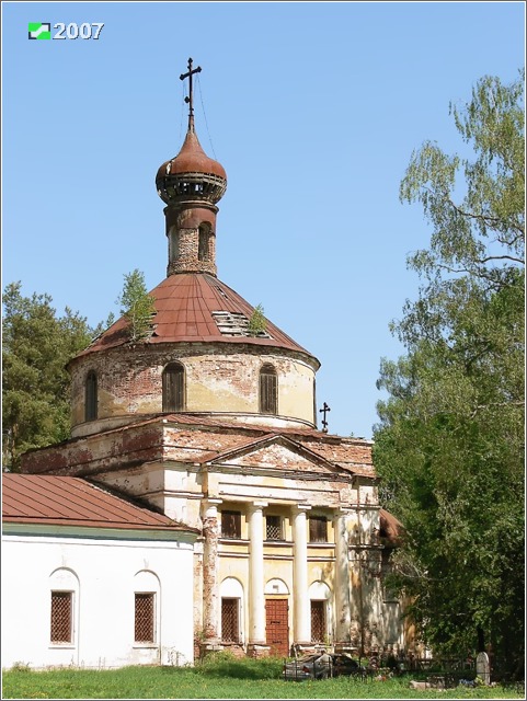 Церковь Андрея Первозванного, Андреевский погост, урочище (Киржачский район, Владимирская область). дополнительная информация, Южный фасад основного объёма церкви		      