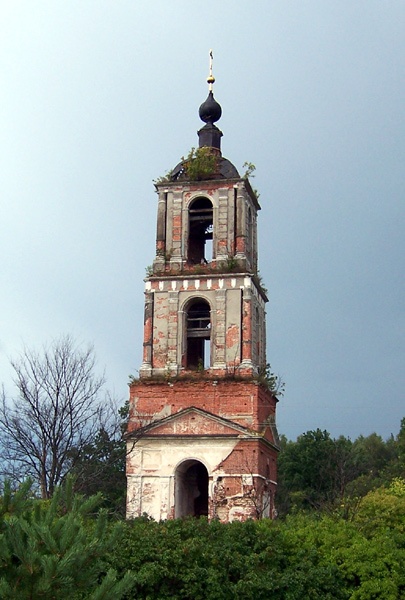 Аргуново, урочище. Колокольня церкви Николая Чудотворца. фасады, вид с юга