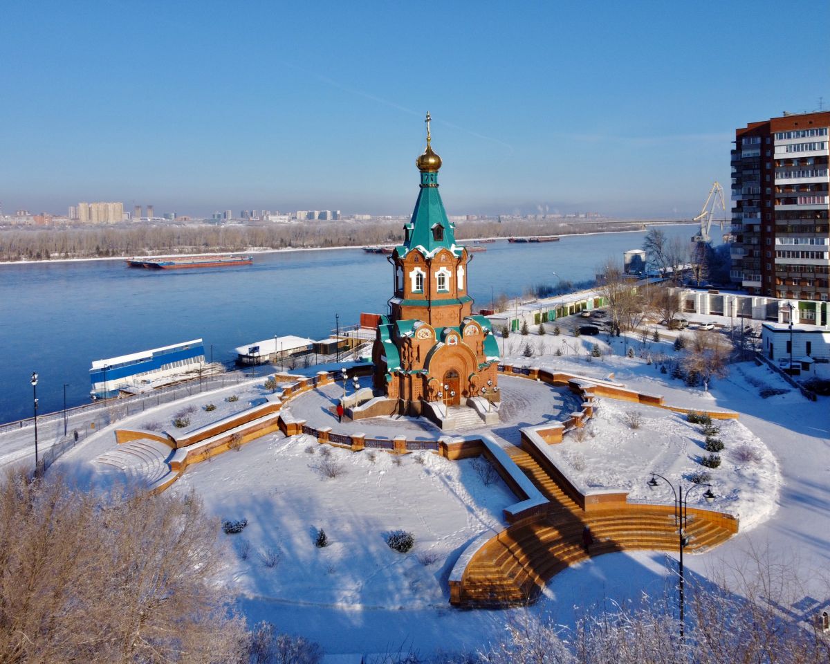 Церковь-памятник Николая Чудотворца, Красноярск (Красноярск, город, Красноярский край). фасады, Вид с ЮЗ