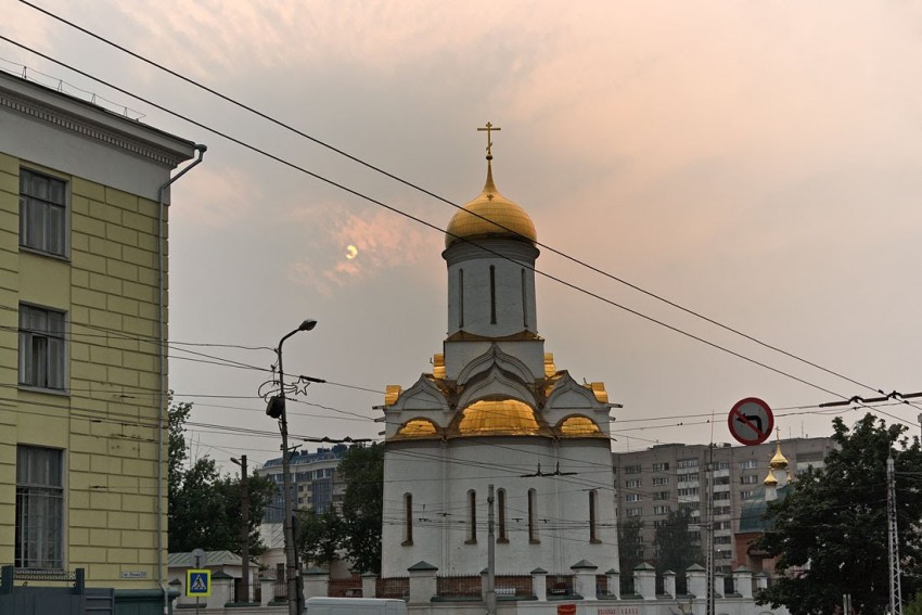 Иваново. Церковь Троицы Живоначальной. общий вид в ландшафте