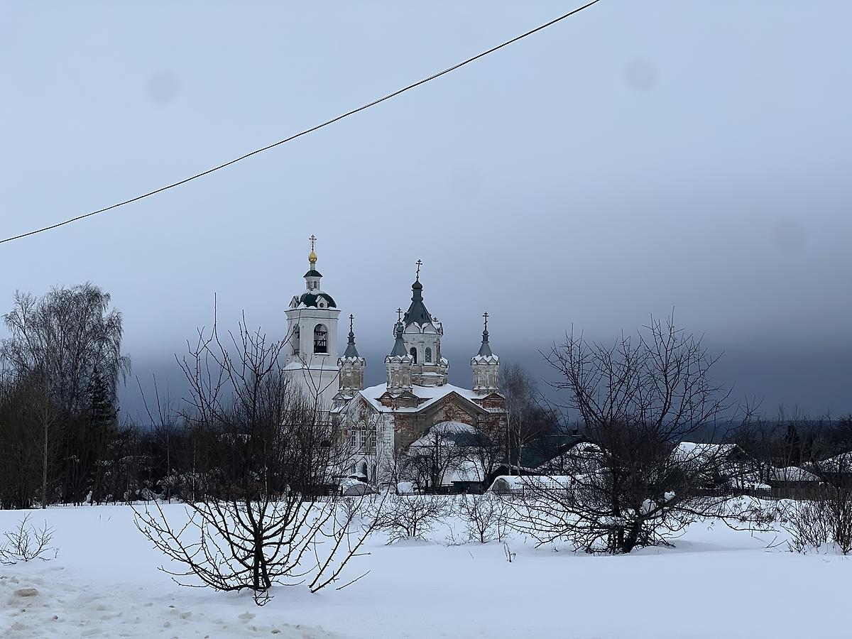 общий вид в ландшафте. Церковь Сергия Радонежского, Волчиха (Арзамасский район и г. Арзамас, Нижегородская область)