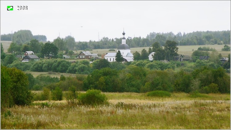 Церковь Покрова Пресвятой Богородицы, Зиновьево (Александровский район, Владимирская область). общий вид в ландшафте, Панорама с юго-востока