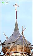 Церковь Екатерины, Завершение колокольни в процессе реставрации<br>, Поляны, Кольчугинский район, Владимирская область