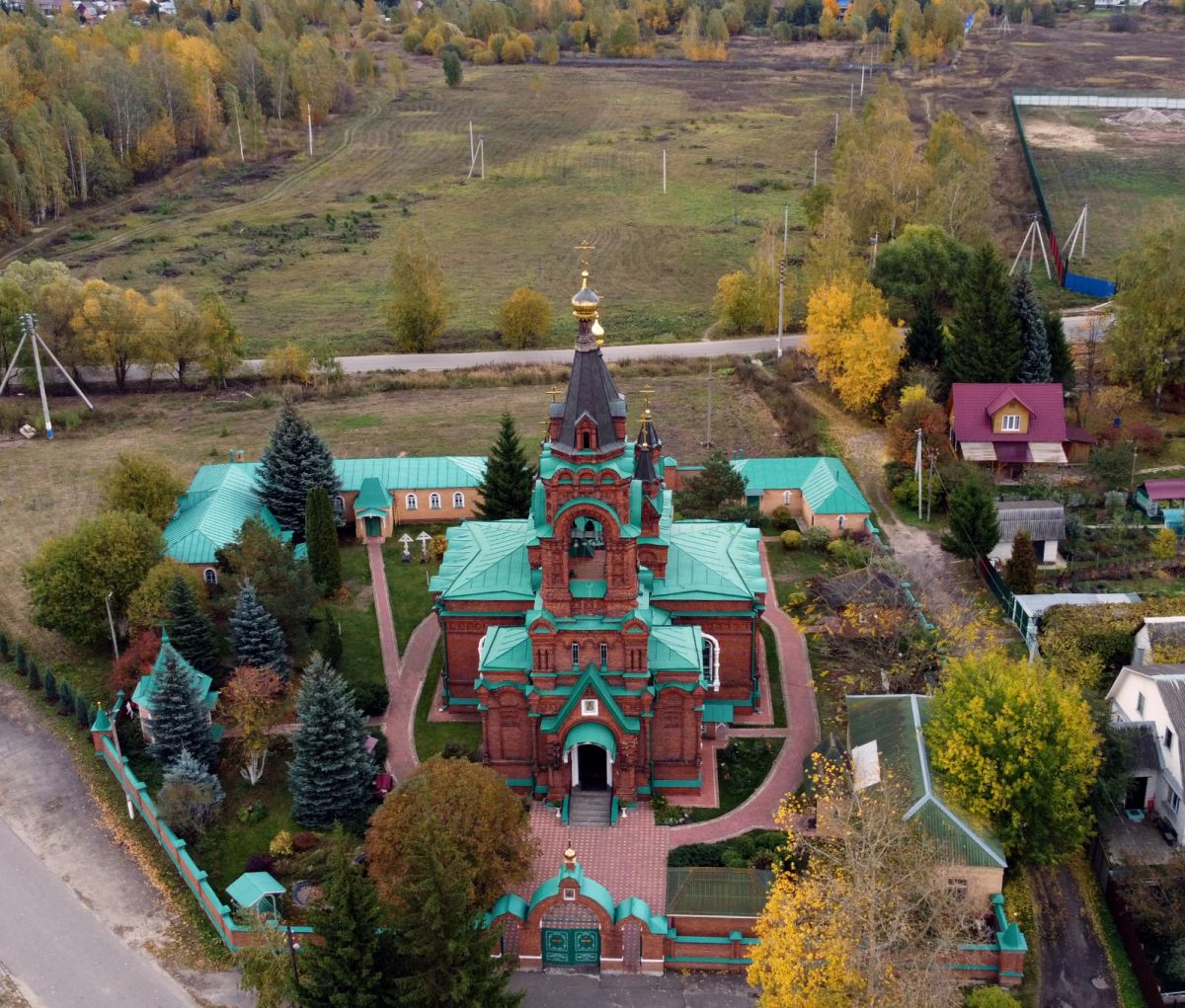 Церковь Екатерины, Рахманово (Павлово-Посадский городской округ и г. Электрогорск, Московская область). общий вид в ландшафте