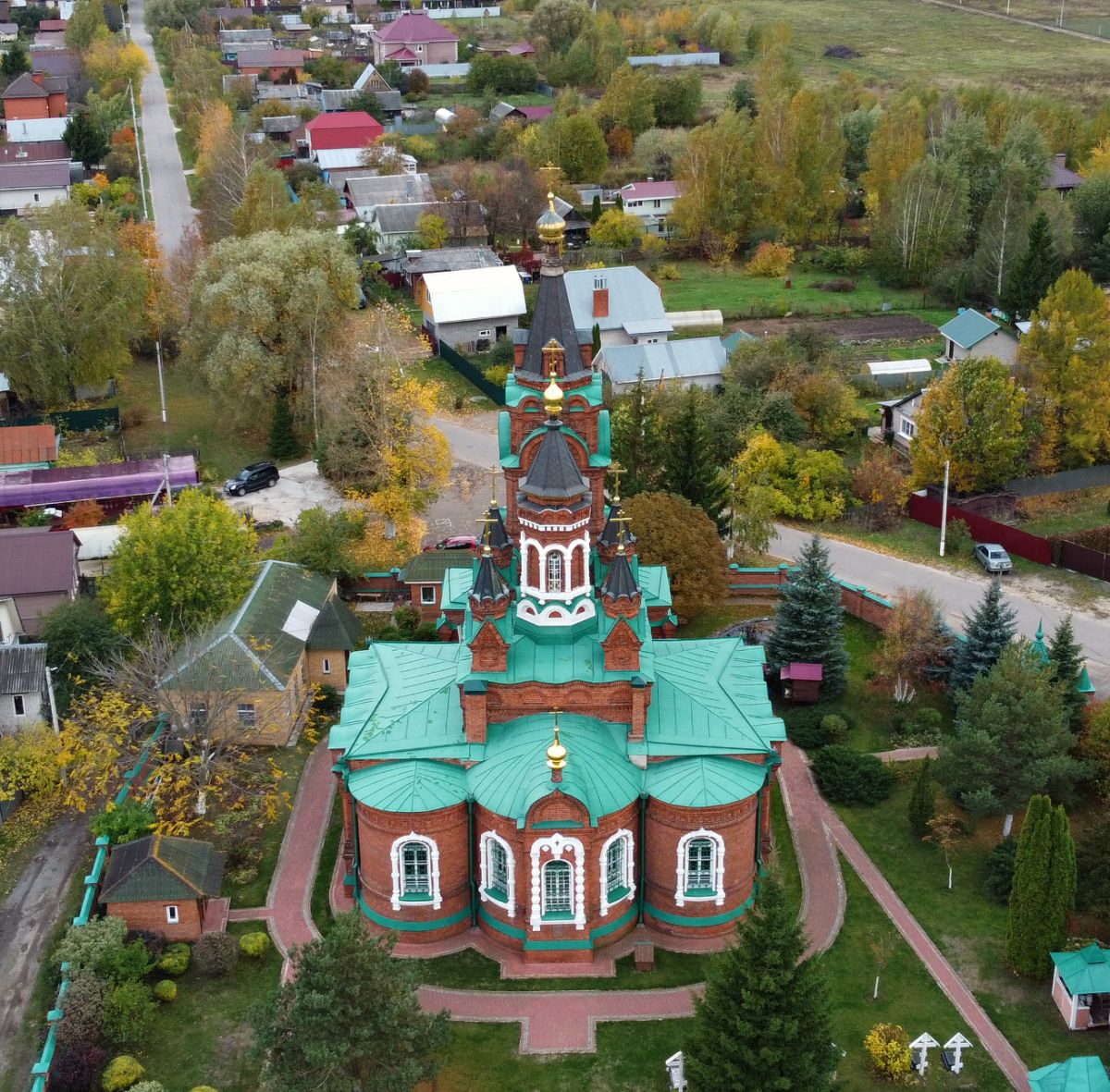 Церковь Екатерины, Рахманово (Павлово-Посадский городской округ и г. Электрогорск, Московская область). общий вид в ландшафте