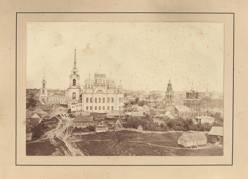 Собор Преображения Господня, Болхов (Болховский район, Орловская область). архивная фотография, Первая фотография города Болхова Фотограф - Эдуард Шлессинг Снято с колокольни церкви Георгия Победоносца.Оригинал находится в музее-заповеднике Ивана Сергеевича Тургенева, Спасское-Лутовиново.