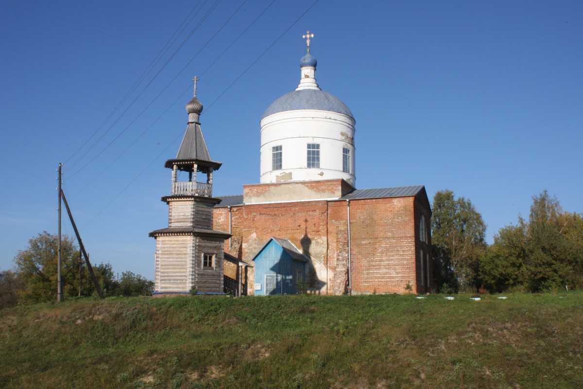 Борилово. Церковь Николая Чудотворца. общий вид в ландшафте