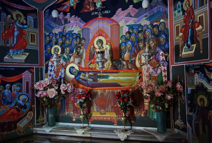 Саввы Освященного, Лавра, Иудейская пустыня, Вади Кедрон (Палестина, Прочие страны). интерьер и убранство, Фреска