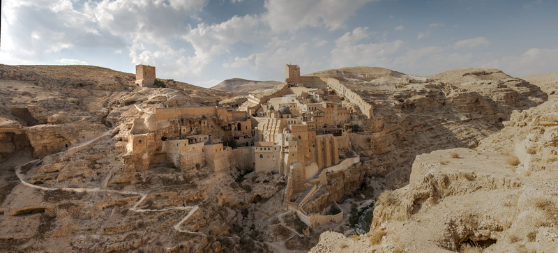 Иудейская пустыня, Вади Кедрон. Саввы Освященного, Лавра. общий вид в ландшафте