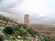 Суккийская лавра, Развалины сторожевой башни. Вид с юга.<br>, Иудейская пустыня, Вади Харитун (Нахаль Текоа), Палестина, Прочие страны