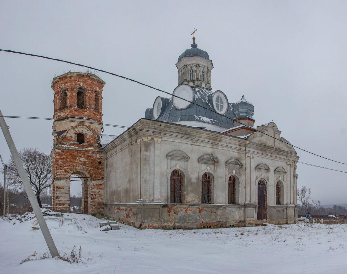 Церковь Воскресения Христова, Роща (Тарусский район, Калужская область). фасады, Вид с юго-запада