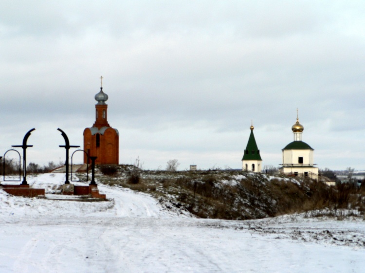 Мценск. Часовня Николая Чудотворца. общий вид в ландшафте, часовня на месте Собора св.Николая Чудотворца.