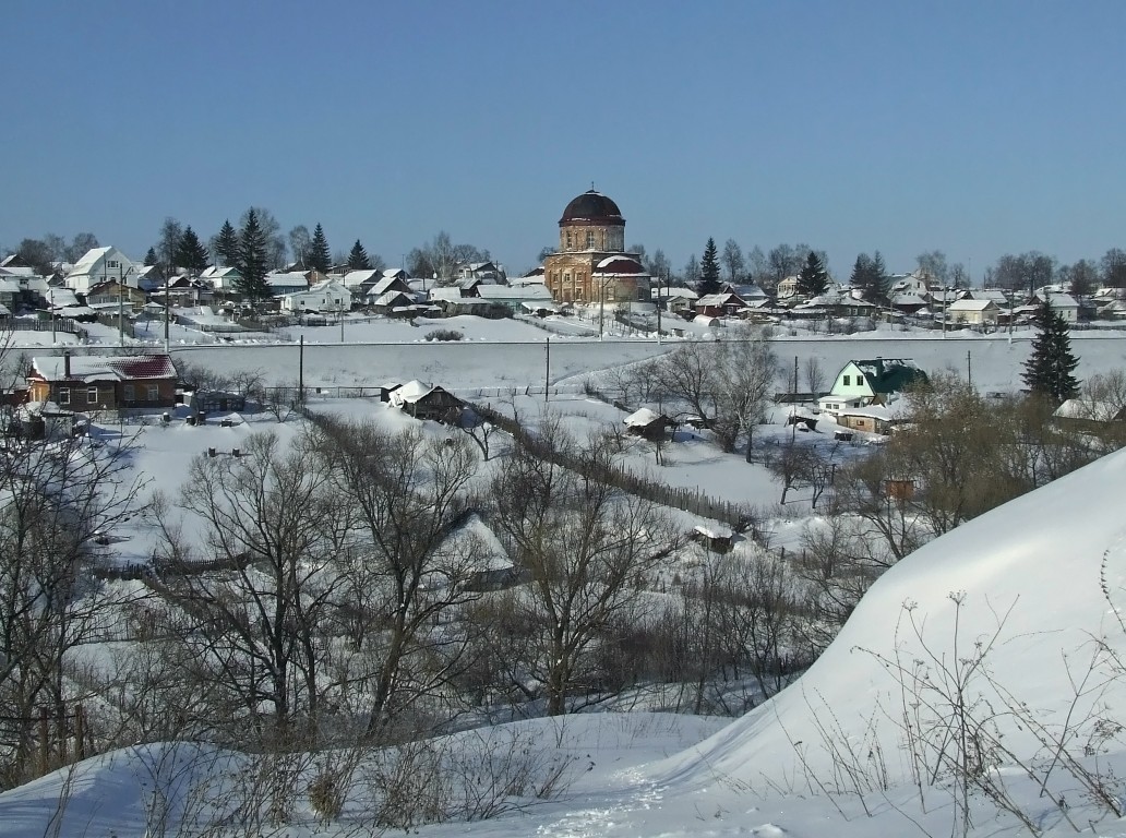 Церковь Георгия Победоносца, Мценск (Мценский район и г. Мценск, Орловская область). общий вид в ландшафте, вид на церковь в городском ландшафте