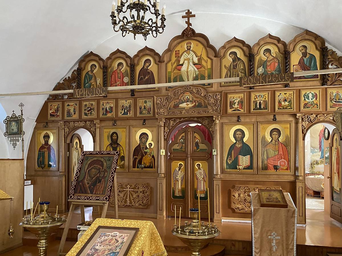 Иконостас нижнего храма, интерьер и убранство. Церковь Вознесения Господня, Мценск (Мценский район и г. Мценск, Орловская область)