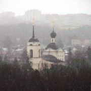 Церковь Троицы Живоначальной, вид с Соборной горы<br>, Мценск, Мценский район и г. Мценск, Орловская область