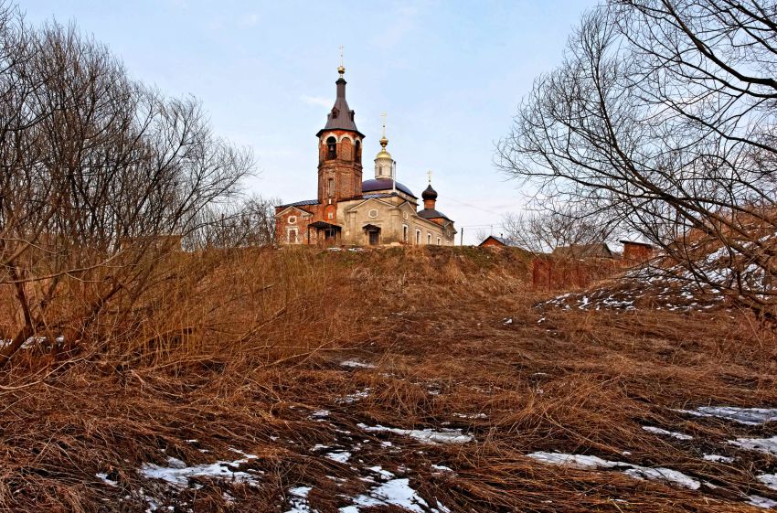 Церковь Покрова Пресвятой Богородицы, Покровское (Ступинский городской округ, Московская область). общий вид в ландшафте