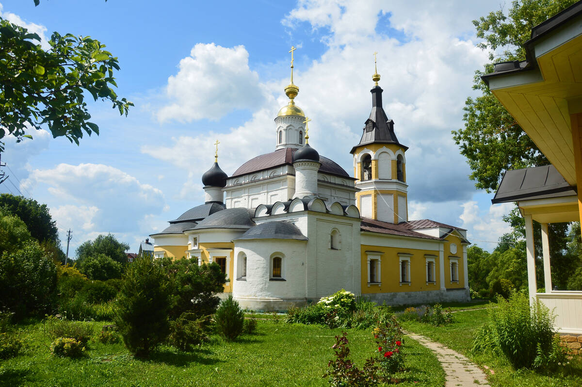 Церковь Покрова Пресвятой Богородицы, Покровское (Ступинский городской округ, Московская область). общий вид в ландшафте