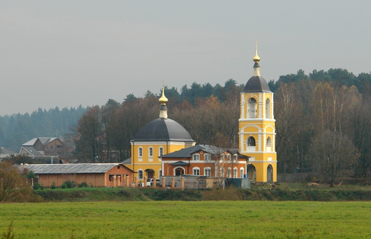 Луцино. Церковь Николая Чудотворца. общий вид в ландшафте