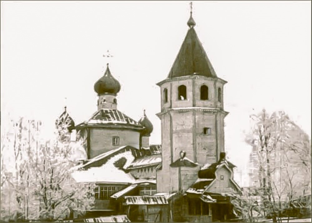 Церковь Георгия Победоносца (старая), Осьмино (Лужский район, Ленинградская область). архивная фотография, Фото 1910-х годов 