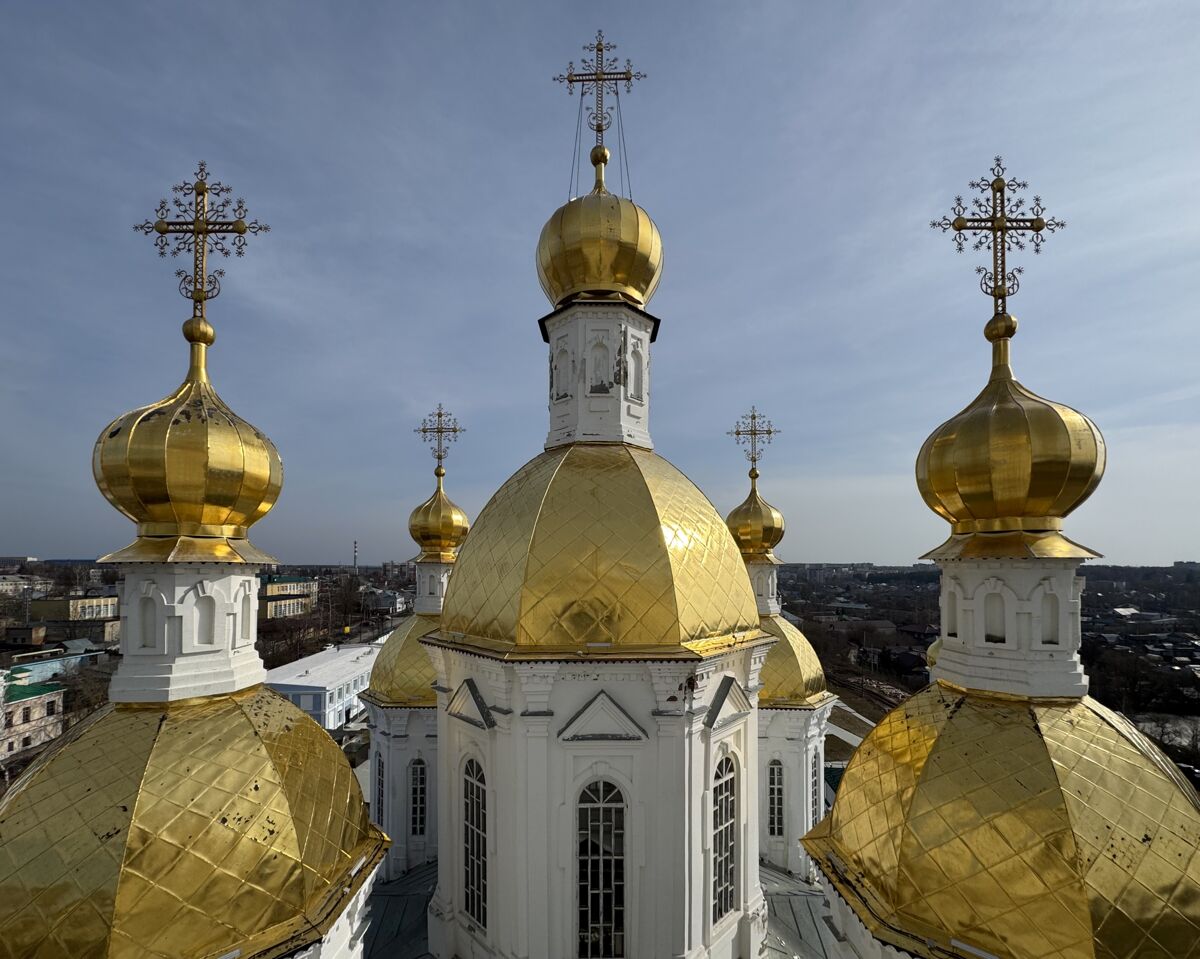 Спасо-Преображенский монастырь. Церковь Благовещения Пресвятой Богородицы, Арзамас (Арзамасский район и г. Арзамас, Нижегородская область). архитектурные детали, Вид на венчания с колокольни