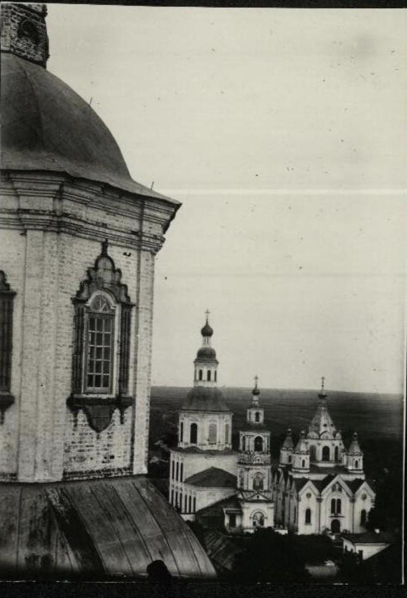 Фото с колокольни Иоанна Богослова. До 1937 г., архивная фотография. Церковь Рождества Христова, Арзамас (Арзамасский район и г. Арзамас, Нижегородская область)