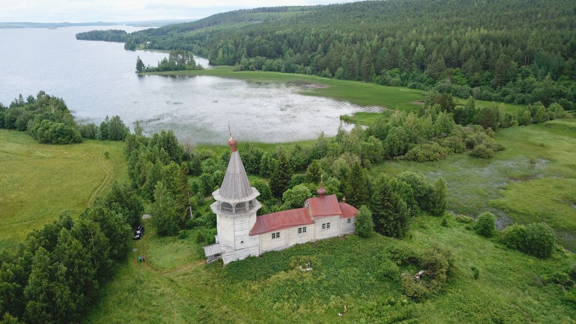 Церковь Николая Чудотворца, Вегоруксы (Медвежьегорский район, Республика Карелия). общий вид в ландшафте